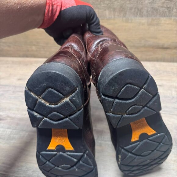 Ariat Roper Brown Leather Cowboy Boots Men's Size 11 - Picture 4 of 6